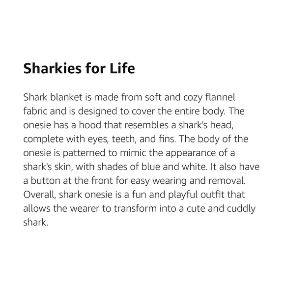 Children’s Flannel Shark Blanket/Onesie Fits Up to 65 llbs. Playful Soft Cozy - Picture 9 of 9